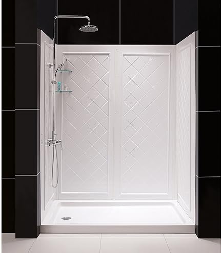 DreamLine 34 in. D x 60 in. W x 76 3/4 in. H Center Drain Acrylic